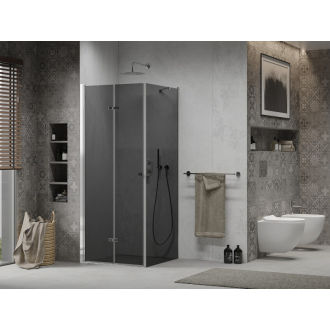 Mexen Lima skladací sprchovací kút 80 x 80 cm, grafit, chróm - 856-080-080-01-40