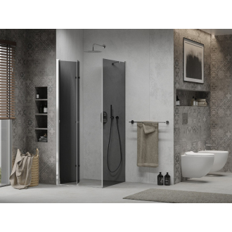 Mexen Lima skladací sprchovací kút 90 x 90 cm, grafit, chróm - 856-090-090-01-40