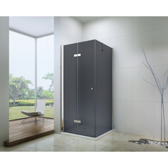 Mexen Lima skladací sprchovací kút 100 x 110 cm, grafit, chróm - 856-100-110-01-40