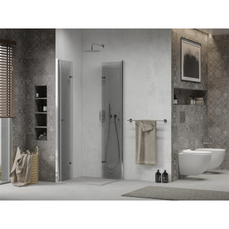 Mexen Lima Duo skladací sprchovací kút 80 x 80 cm, transparentný, chróm - 856-080-080-02-00