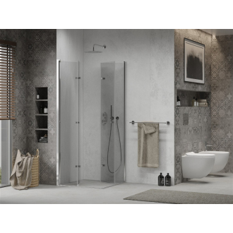 Mexen Lima Duo skladací sprchovací kút 80 x 80 cm, transparentný, chróm - 856-080-080-02-00