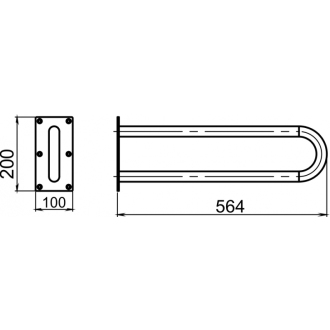 Novaservis Madlo dvojité pevné 564 mm biela R6655,11