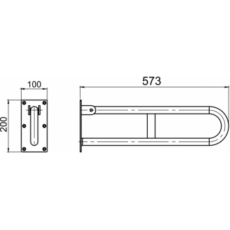 Novaservis Úchyt dvojitý sklopný 572mm biely R66550,11