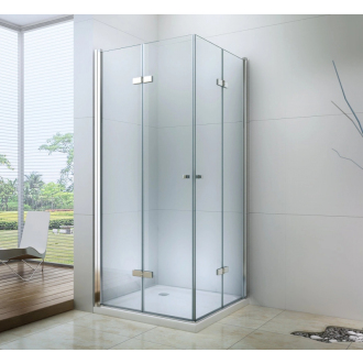 Mexen Lima Duo skladací sprchovací kút 100 x 100 cm, transparentný, chróm 856-100-100-02-00