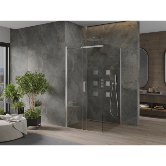 Mexen Omega výsuvný sprchovací kút 100 x 100 cm, transparentný, chróm - 825-100-100-01-00