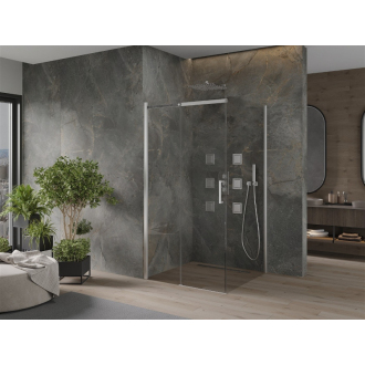Mexen Omega výsuvný sprchovací kút 100 x 100 cm, transparentný, chróm - 825-100-100-01-00