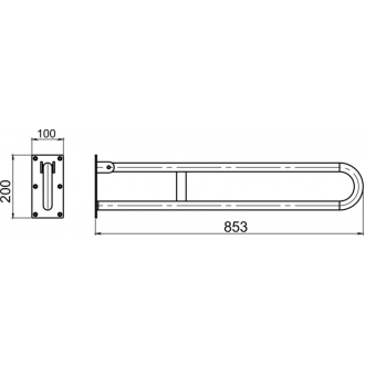 Novaservis Úchyt dvojitý sklopný 852 mm biely R66830,11