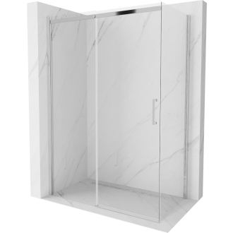 Mexen Omega výsuvný sprchovací kút 140 x 80 cm, transparentný, chróm - 825-140-080-01-00