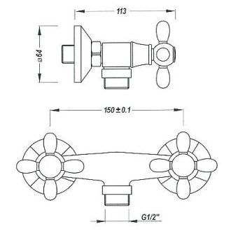 Kuchinox STILO BKI_541D Sprchová batéria so setom, mosadz