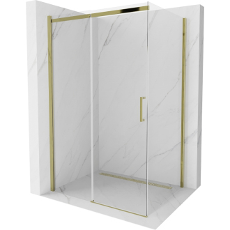 Mexen Omega výsuvná sprchová kabína 110 x 80 cm, priehľadná, zlatá - 825-110-080-50-00