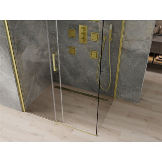 Mexen Omega výsuvná sprchová kabína 110 x 80 cm, priehľadná, zlatá - 825-110-080-50-00