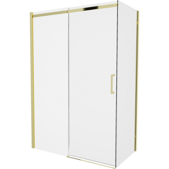 Mexen Omega výsuvná sprchová kabína 140 x 70 cm, priehľadná, zlatá - 825-140-070-50-00