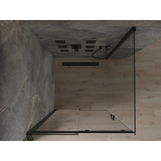 Mexen Omega výsuvná sprchová kabína 100 x 100 cm, priehľadná, čierna - 825-100-100-70-00