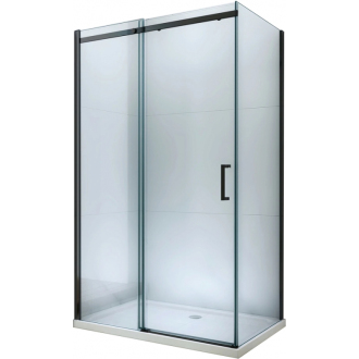Mexen Omega výsuvná sprchová kabína 110 x 100 cm, priehľadná, čierna - 825-110-100-70-00