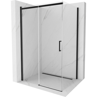Mexen Omega výsuvná sprchová kabína 110 x 100 cm, priehľadná, čierna - 825-110-100-70-00