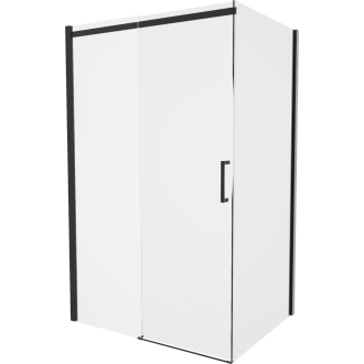 Mexen Omega výsuvná sprchová kabína 110 x 100 cm, priehľadná, čierna - 825-110-100-70-00