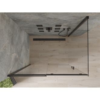 Mexen Omega výsuvná sprchová kabína 110 x 100 cm, priehľadná, čierna - 825-110-100-70-00