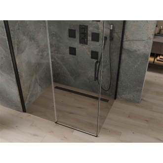 Mexen Omega výsuvná sprchová kabína 120 x 80 cm, priehľadná, čierna - 825-120-080-70-00