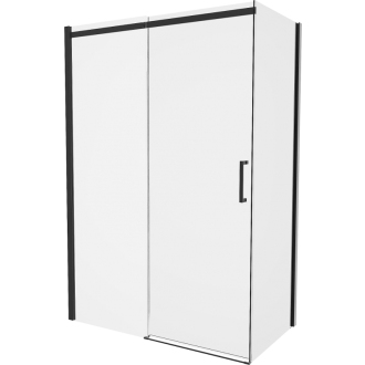 Mexen Omega výsuvná sprchová kabína 140 x 80 cm, priehľadná, čierna - 825-140-080-70-00