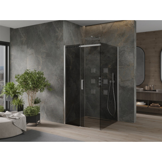 Mexen Omega výsuvný sprchovací kút 100 x 100 cm, grafit, chróm - 825-100-100-01-40