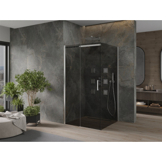 Mexen Omega výsuvný sprchovací kút 100 x 100 cm, grafit, chróm - 825-100-100-01-40