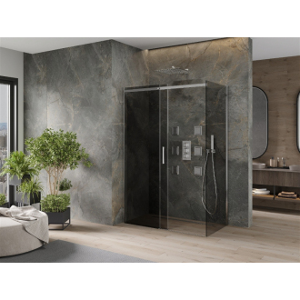 Mexen Omega výsuvná sprchová kabína 140 x 80 cm, grafit, chróm - 825-140-080-01-40