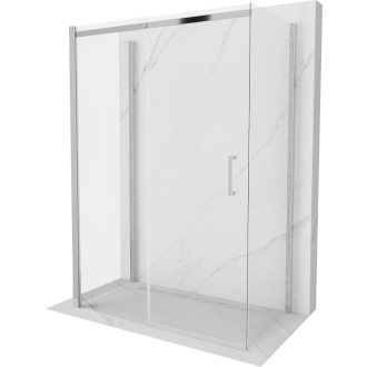 Mexen Omega 3stenný sprchovací kút, výsuvný 140 x 80 cm, transparentný, chróm - 825-140-080-01-00-3S