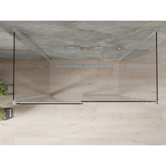 Mexen Omega 3stenný sprchovací kút, výsuvný 140 x 80 cm, transparentný, chróm - 825-140-080-01-00-3S