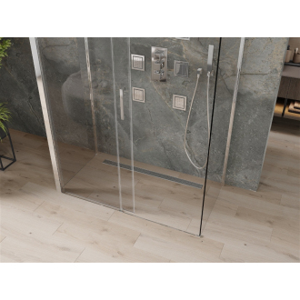 Mexen Omega 3stenný sprchovací kút, výsuvný 140 x 80 cm, transparentný, chróm - 825-140-080-01-00-3S