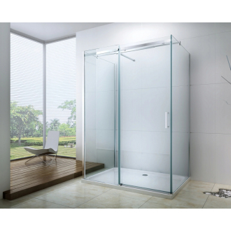 Mexen Omega 3stenný sprchovací kút, výsuvný 140 x 100 cm, transparentný, chróm - 825-140-100-01-00-3S