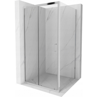 Mexen Apia výsuvná sprchová kabína 90 x 90 cm, transparentná, chróm - 840-090-090-01-00