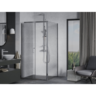 Mexen Apia výsuvná sprchová kabína 90 x 90 cm, transparentná, chróm - 840-090-090-01-00