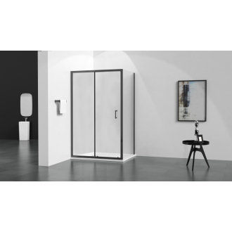 Mexen Apia výsuvná sprchová kabína 100 x 90 cm, priehľadná, čierna - 840-100-090-70-00
