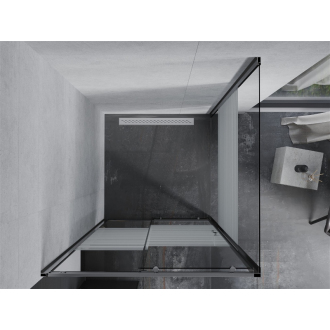 Mexen Apia vysúvací sprchovací kút 90 x 90 cm, transparentný/pruhy, chróm - 840-090-090-01-20