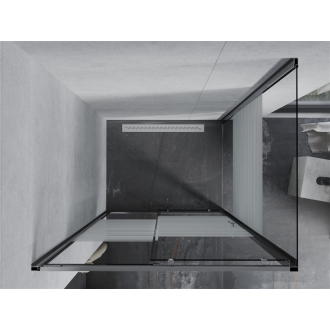 Mexen Apia vysúvací sprchovací kút 140 x 80 cm, transparentný/pruhy, chróm - 840-140-080-01-20