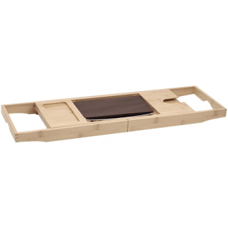 Mexen Bamboo vaňová polica 70-100 cm, prírodný bambus - 701270-00
