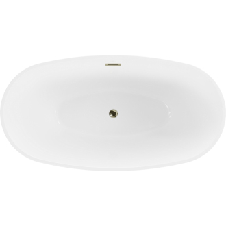 Mexen ERIS vaňa voľne stojaca 155x80x58 cm, biela, zlatý prepad 53441558000-G