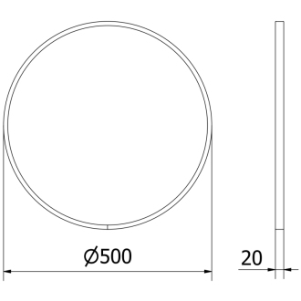 Okrúhle kúpeľňové zrkadlo Mexen Loft 50 cm, nerezový rám - 9850-050-050-000-10