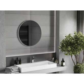 Okrúhle kúpeľňové zrkadlo Mexen Loft 70 cm, nerezový rám - 9850-070-070-000-10