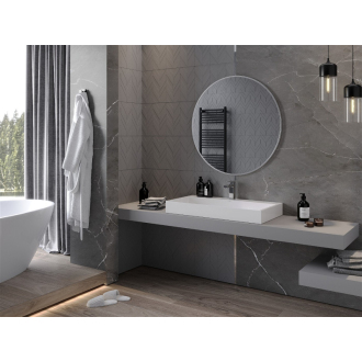 Okrúhle kúpeľňové zrkadlo Mexen Loft 90 cm, nerezový rám - 9850-090-090-000-10
