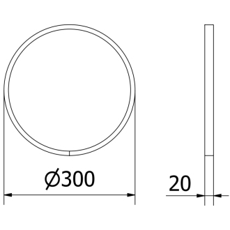 Mexen Loft okrúhle kúpeľňové zrkadlo 30 cm, biely rám - 9850-030-030-000-20