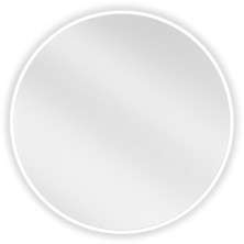 Mexen Loft okrúhle kúpeľňové zrkadlo 60 cm, biely rám - 9850-060-060-000-20
