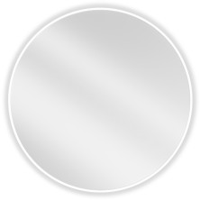 Mexen Loft okrúhle kúpeľňové zrkadlo 80 cm, biely rám - 9850-080-080-000-20