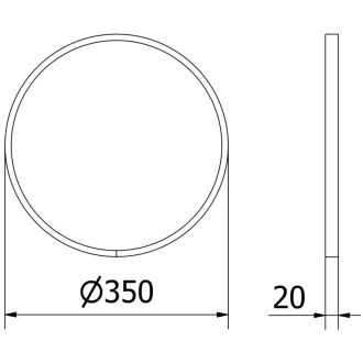Okrúhle kúpeľňové zrkadlo Mexen Loft 35 cm, zlatý rám - 9850-035-035-000-50