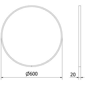 Okrúhle kúpeľňové zrkadlo Mexen Loft 60 cm, zlatý rám - 9850-060-060-000-50