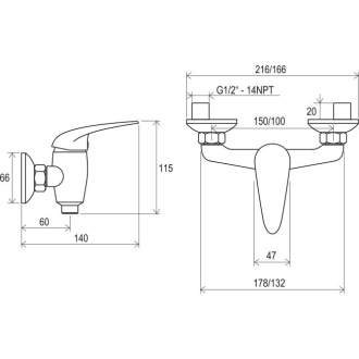 Ravak SN 032.00/100 Sprchová nástenná 100 mm X070005