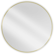 Mexen Loft okrúhle kúpeľňové zrkadlo 100 cm, zlatý rám - 9850-100-100-000-50