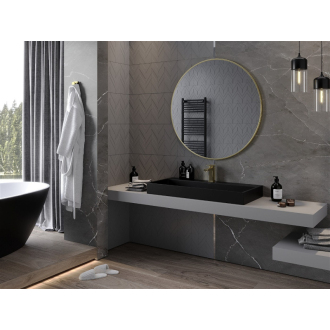 Mexen Loft okrúhle kúpeľňové zrkadlo 100 cm, zlatý rám - 9850-100-100-000-50