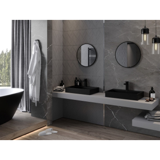 Mexen Loft okrúhle kúpeľňové zrkadlo 40 cm, čierny rám - 9850-040-040-000-70