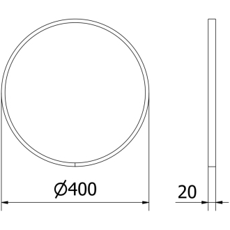 Mexen Loft okrúhle kúpeľňové zrkadlo 40 cm, čierny rám - 9850-040-040-000-70